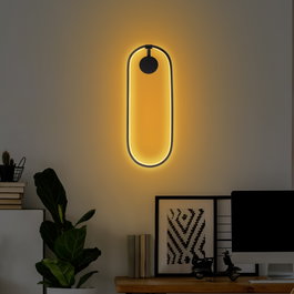 Opviq Can - 13556 Lámpara de pared de metal negra